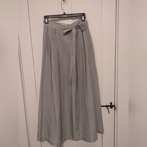 Ivan Grundahl Skirt Vintage Elegant Silver L Women's Maxi Ribbon Tie side zip